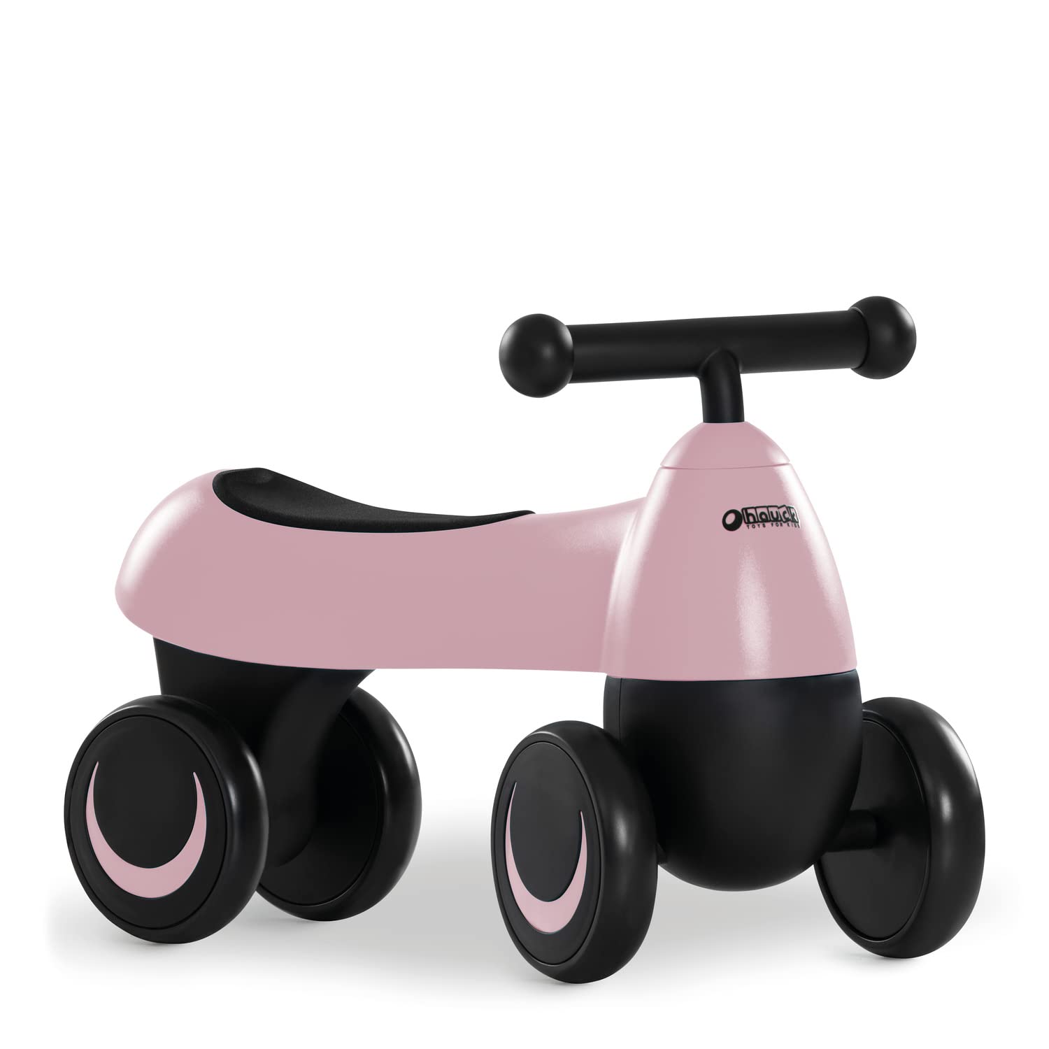 Hauck Baby Slider 1st Ride Four, Children's Balance Bike, 4 Wheels EVA, Ergonomic, tilt-Proof, Handlebar Lock, Indoor & Outdoor, Matte Pink, Ages 18 Months+