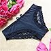 Women's Sexy Lace Edge Bowknot Briefs Underwear Panties Cotton + Lace (Black)