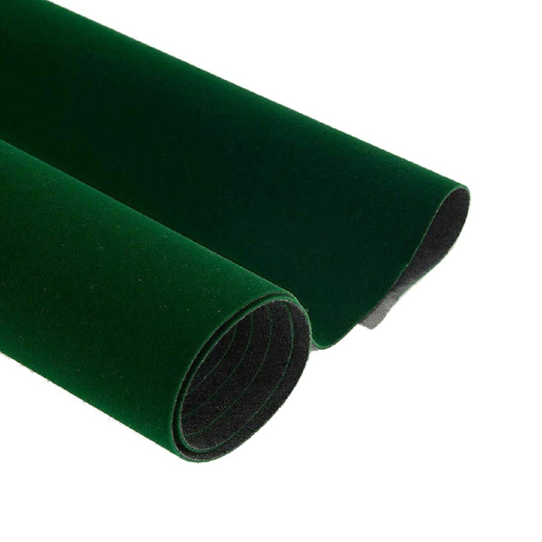 Yalulu Self Adhesive Velvet Flock Liner Adhesive Back Felt Sheets Fabric Sticky Back Sheets, 20 x 148 cm Soft Velvet Liner for Jewelry Drawer Craft Fabric DIY Arts Decoration (Green)