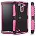 LG G3 Case, LG G3 Armor Cases- Tough Armorbox Dual Layer Hybrid Hard/Soft Protective Case by Cable and Case? - Pink Armor Case