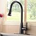 Hotis Commercial Pull Down Single Lever Prep Sprayer Single Handle Pull Down Kitchen Sink Faucet, Lead-Free Oil Rubbed Bronze Kitchen Faucet with Deck Plate