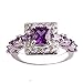 Empsoul Women 925 Sterling Silver Natural Fancy Filled Amethyst Topaz Halo Wedding Bridal Ring
