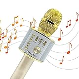 Wireless Bluetooth Karaoke Microphone LEKAMXING Microphone For Holiday gifts & Birthday Day Party Portable Hand Speaker Stereo Player KTV Karaoke Mic for iPhone/Android/iPad/Sony/TV and All Smartphone