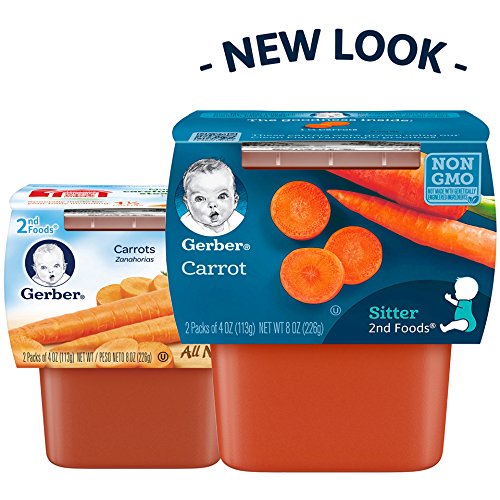 Gerber 2nd Foods Carrots, 4 Ounce Tubs, 2 Count (Pack of 8)