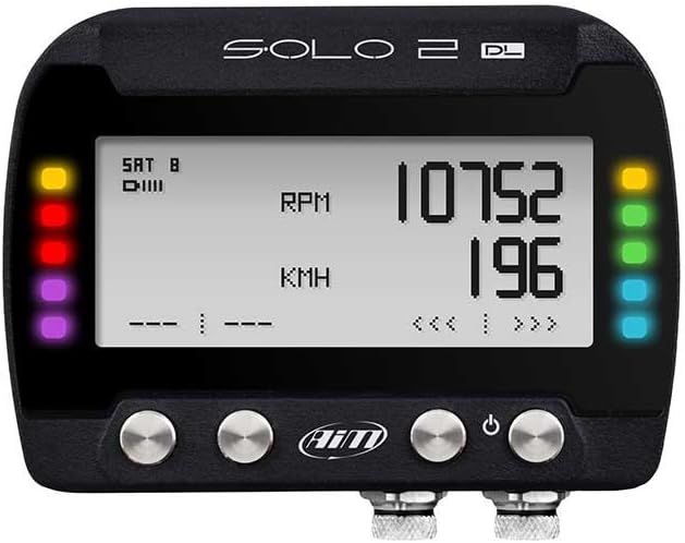 AIM SPORTLINE SOLO2 DL GPS LAP TIMER AND DASH LOGGER WITH RS232/CAN/POWER CONNECTION CABLE (X47 SERIES)