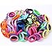 Seamless 8mm High Elastic Cotton stretch Hair Ties Bands Rope Ponytail Holders Headband Scrunchie Hair Accessories No Slipping Snagging Breaking or Stretching Out(100pcs)(Mixed Colors)
