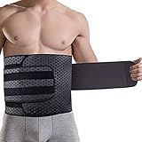 Wasit Trimmer Men, Neoprene Ab Belt Widening Waist Trainer Double Adjusted Straps Fitness Weight Loss Back Support