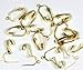 12 Pair Gold Plated Clip on Earring Findings Pierced Look with Easy Open Loop for Easy Converting from Standard Ear Wires