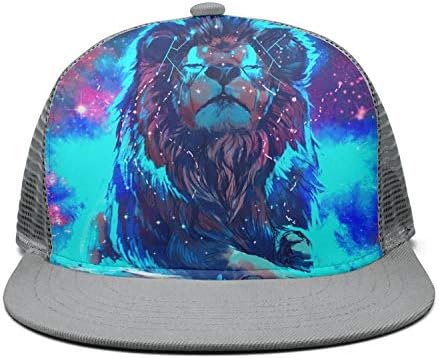 FanYe Galaxy Cool Lion Mesh Truck Hat Snapback Sport Baseball Caps Adjustable