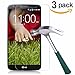 TANTEK [3-Pack Screen Protector for LG G2,Tempered Glass Film,Ultra Clear,Anti Scratch,Bubble Free,Case Friendly