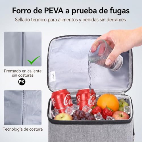 Lifewit Backpack Cooler 23L, Portable Thermal Bag, Waterproof Backpacks Thermal Food Carrier for Beach, Picnic, Camping, Travel, Work, Hiking, Grey