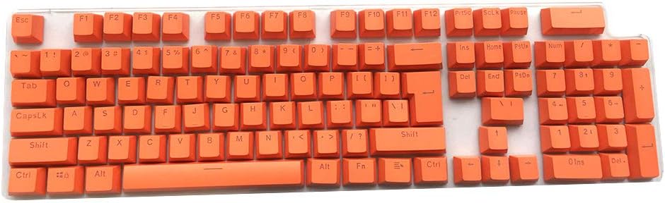 Feicuan Universal 104 Keyset Keycap ABS Colorful Backlit Replacement Key Cap Cover for Mechanical Keyboard (Only Sell Keycaps)- Orange