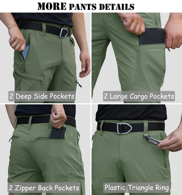 NAVEKULL Men's Lightweight Hiking Pants Quick Dry Stretch Fishing