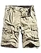 WenVen Men's Active Cargo Shorts Cotton Outdoor Wear Lightweight (WV3229 Light Khaki,34)