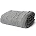 Battilo Grey Knitted Throw Blanket for Couch, Soft, Cozy Machine Washable Sofa Cable Knit Blankets, 50x60 Inch
