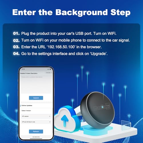Carlinkit Adaptador automático inalámbrico CarPlay y Android - Mini Ultra 3 Convert OEM con Cable a Llave inalámbrica para iPhone y Android 11+, USB-A/Tipo-C Plug & Play, conexión rápida