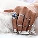 Rings Set;START 6PCS/Set Bohemian Turquoise Ring Vintage Silver Stack Above Knuckle Ring