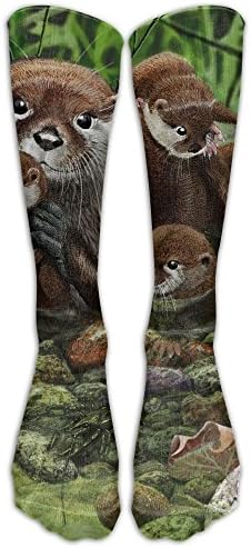 Womens Otter Family Soccer Stockings Cute Crew Socks