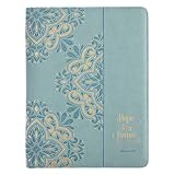 Office Product Hope and A Future Jeremiah 29:11 Zippered Blue Faux Leather Portfolio Folder Book