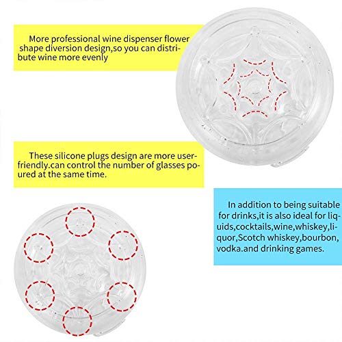 6 Shot Glass Dispenser and Holder with 6 Pcs Acrylic Cups, Bar Shot Dispenser for Filling Liquids, Drinking Games Wine Dispenser for Weekend Party Cocktail Parties (Clear)