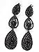 Vijiv Gatsby Earrings Vintage 1920s Drop Chandelier Flapper Jewelry Accessories Black One Size