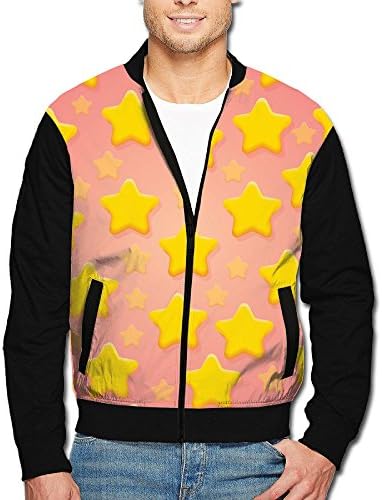 Men's Stars Gold Color Block 80s Jackets\r\nComfort Long Sleeve For Pub