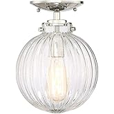 Meridian M60056PN Semi Flush, 1-Light 60 Watts, Polished Nickel