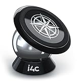 Ideas4Comfort - Magnetic 360° Cell Phone Holder for Car - Smartphone Dashboard Mount | Compact Handsfree Small & Universal Design for iPhone 7/7P/6s/6P, Samsung S6/S7/S8, LG, GPS, Uber - Safe & Relax