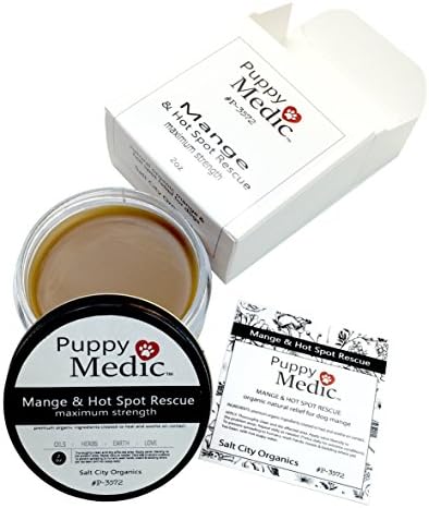 Mange and Hot Spot Rescue for Dogs by Salt City Organics - Max Strength - Treats Inflammation, Scaly and Itchy Skin - Pleasant Scent - Kills Mites and Eggs - Stops Flare-Ups - 2 ounces