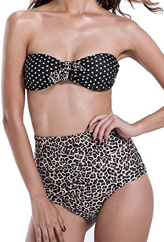 SWIMMING FIT Summer Push up Swimsuits Bikini Set LEOPARDDOT,S