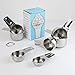 Measuring Cups Set of 7 with 1/8 Cup Coffee Scoop, 1Easylife Stainless Steel Metal Measuring Cup, 7 Piece Stackable Set with Spout