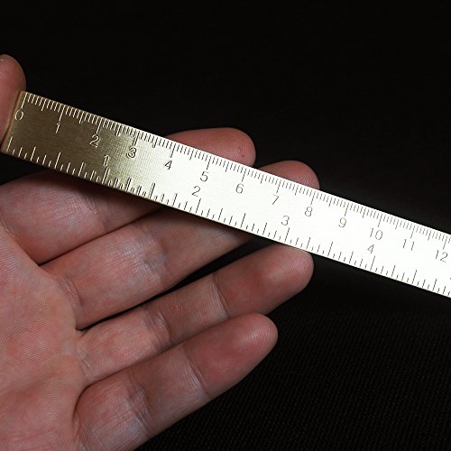 EKLOEN 6 Inch Brass Ruler, Durable Tiny Ruler, Ideal for Notebooks, Planners, Diaries and As a Bookmark