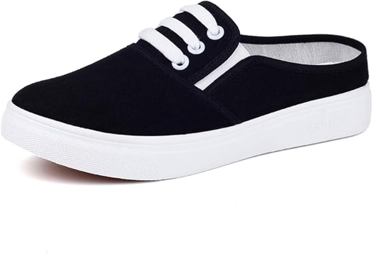 Amazon 厚底 スニーカー 美脚 かかとなし キャンバス スニーカー スリッポン スニーカー カジュアル シューズ 軽量 春夏秋冬用 ローカット サボ クロッグ スリッパ 式 サンダルフラットシューズ ぺたんこ お出かけ 散歩 厚底 シューズ 靴 可愛い ドドシューズ