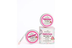 BELLA AND BEAR Sweet n Sassy Watermelon Lip Set, Juicy Scrub and Lip Butter - Gift for Women and Teens 2 x 0.6 oz