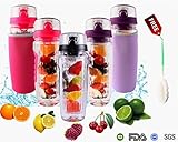 Fruit Infuser Water Bottle 32oz Willceal- Durable, Large - BPA Free Tritan, Flip Lid, Leak Proof Design - Sports, Camping
