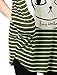 Allegra K Women Stripes Cartoon Print Loose Tunic Top Green XL