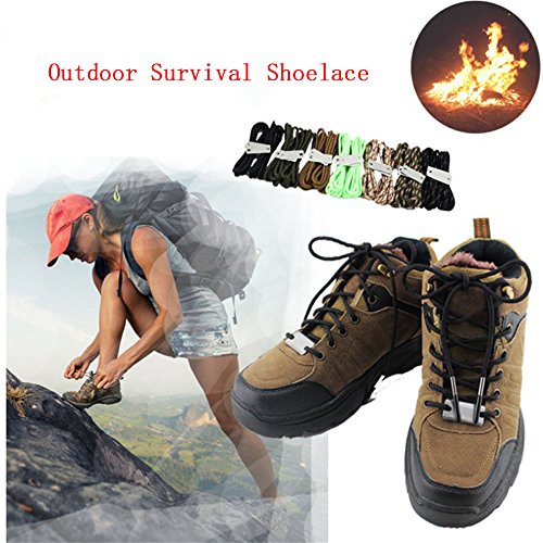 lixiangnan Survival Hiking Boot Lace String Outdoor Survival Shoelaces for Sneakers Waterproof Emergency Paracord 550 Shoelaces with Firestarter for Hiking Backpacking Camping