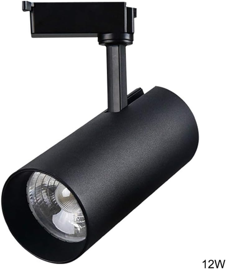 bdrsjdsb 12/20/30W COB LED Track Light 360 Degrees High Brightness Rail Ceiling Spotlight Shop Window Display Lamp 12W+Black Shell