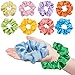 Satin Scrunchies for Hair 40 Colors, EAONE Glossy Hair Scrunchies Elastic Hair Ties Ponytail Holder Headbands for Women Girls, 40 Pieces