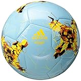 adidas Performance Confederations Cup Glider Soccer Ball, Ice Blue/Shock Yellow/Tactile Orange, Size 3