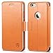 SHIELDON Genuine Wallet iPhone 6s Leather Case [Card Slot] [Flip] [Kickstand] Magnetic Closure Cover [Slim Fit] Carry-All Case Compatible with iPhone 6/6S - Brown