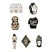 Cartoon Skull Women Brooches Collar Pins Set Enamel Button Black Totem Bound For Jacket Shirt