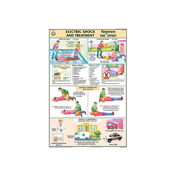 Buy TEACHINGNEST Electric Shock and Treatment Chart (50x75cm)(20x30