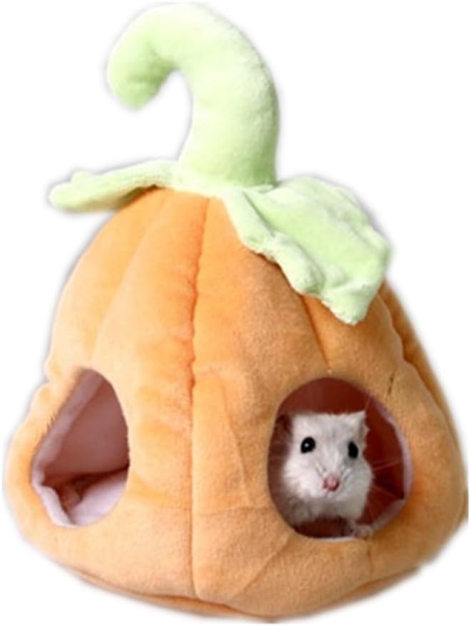 BbearT® Pet House Bed,Small Pet Hamster Hanging Bed House Hammock Cute Furit Warm Fleece Bed Guinea Pig Hedgehog Chinchilla Bed House Cage Nest Hamster Small Animals House (Green Apple)