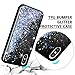 Caka iPhone X Case, iPhone Xs Glitter Case Bling Sparkle Luxury Fashion Flowing Floating Liquid Quicksand Waterfall Glitter Girly Girls Women Cute TPU Black Case for iPhone 10 X XS (Blue Purple)