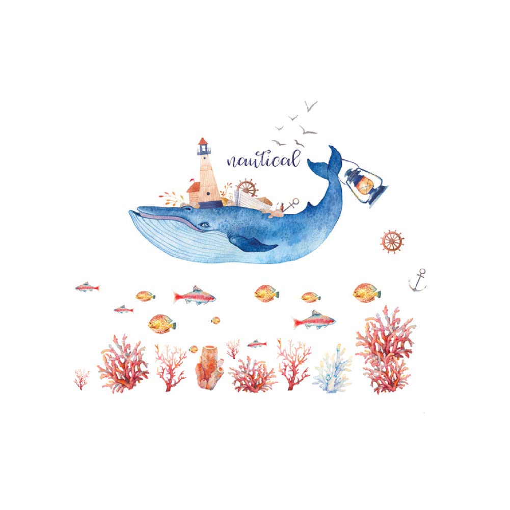 Nautical Whale Wall Sticker Decal for Nursery Room Bedroom Decor