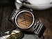 Tamlee Genuine Leather Men's Wooden Quartz Watch -Black Sandalwood