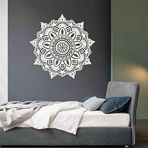 XuanhaFU Wall Stickers Mandala Flower Pattern Wall Sticker Bedroom Decor Wall Decal Art Stickers Mural Home Decoration (White)