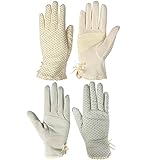 kilofly Women's Short Anti-UV Breathable Sun Block Driving Gloves, 2 Pairs