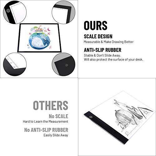 A3 Light Box KENTING LED Artcraft Tracing Light Pad USB Power Cable Dimmable Brightness Tatoo Pad Copy Board Aniamtion Sketching Designing Stencilling X-ray Viewing Diamond Painting